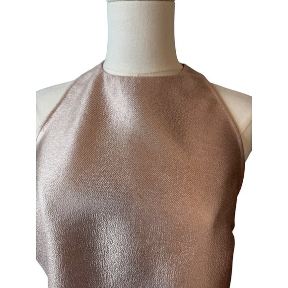 Zara Basic Collection WomensSleeveless Top Metallic Bronze Small Polyester/Visco - Picture 3 of 13